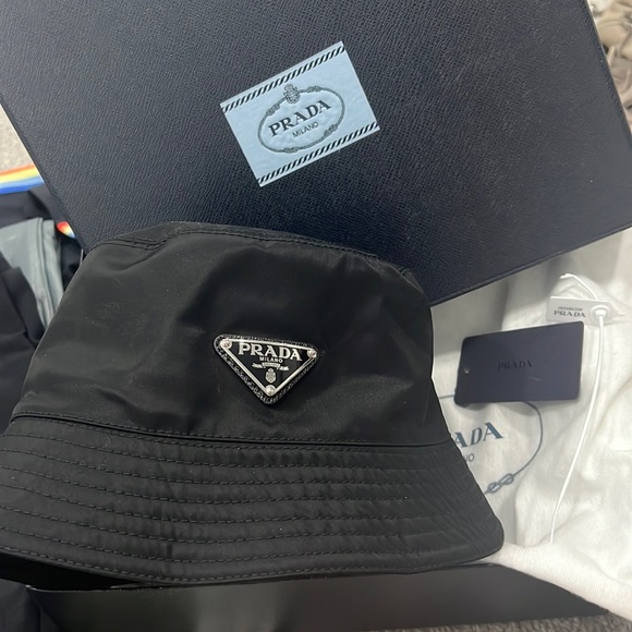 Prada Accessories - Brand new size Medium Re-Nylon Black Prada Bucket Hat